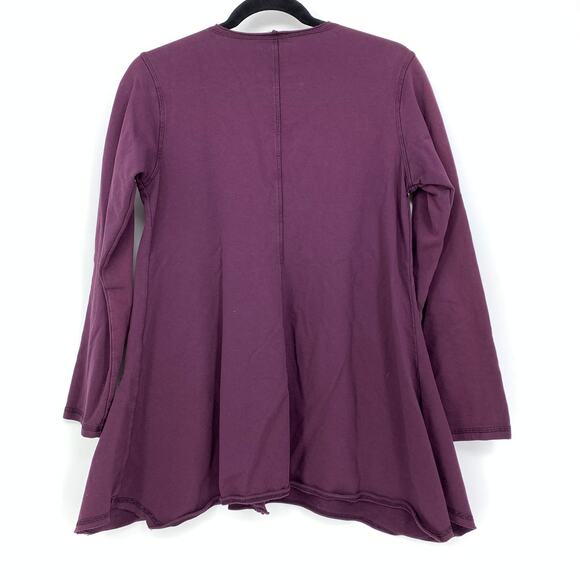 CMC By Color Me Cotton Button Front Shirt Womens Oversized XS Purple Swing Style - Picture 2 of 6